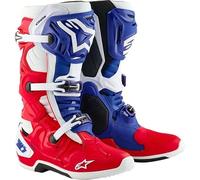 Alpinestars Tech 10 Boots 10, Bright Red/White Blue