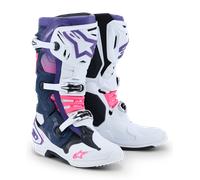 Alpinestars Tech 10 MX Boots White/Violet/Navy Blue/Pink Fluo44.5 White,Violet,Navy Blue,Pink Fluo