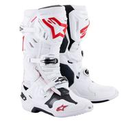 Alpinestars Tech 10 Supervented Motocross Boots White Bright Red Adults