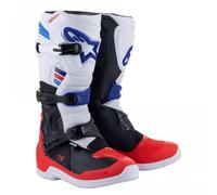 Alpinestars Tech 3 Three MX Motocross Boots (White, Bright Red, Dark Blue)