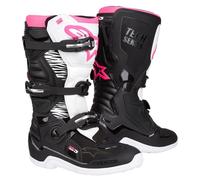 Alpinestars Stella Tech 3 Women's Motorcycle Boots, CE-Certified Off-Road Gear, Durable & Lightweight Motocross Protection, 6, Black/White/Pink