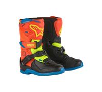 Alpinestars Tech 3S Kids MX Boots Orange Fluo Enamel Blue Yellow