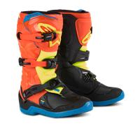 Alpinestars Tech 3S Youth Motocross Boots, blue-yellow-orange, size 38