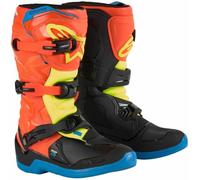 Alpinestars Tech 3S Youth Motocross Boots - Orange Fluo Enamel Blue Yellow Fluo