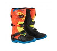 Alpinestars Tech 3S Youth MX Boots Orange Fluo Enamel Blue Yellow Fluo Motocross