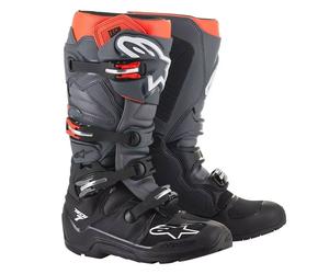 Alpinestars Tech 7 Enduro Motocross MX Bike Boots - BLACK GREY RED FLUO