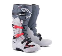 Alpinestars Tech 7 Enduro MX Boots Light Grey/Dark Grey/Bright Red47 Light Grey,Dark Grey,Bright Red
