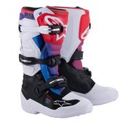 Alpinestars Tech 7S Youth Junior Motocross MX Boots - WHITE / BLACK / RAINBOW