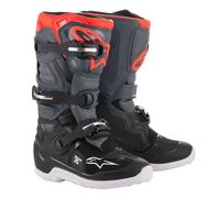 Alpinestars Youth Tech 7S Boots Black Dark Gray Red Fluo, Size: 2
