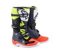 Alpinestars Tech 7S Youth MX Boots Dark Grey Red Fluo Yellow Fluo Motocross