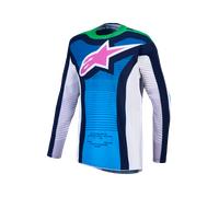 Alpinestars Techstar Maven MX Jersey White/Blithe/Blue/Green FluoL White,Blithe,Blue,Green Fluo