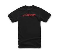 Alpinestars Tshirt Mens Short Sleeved Cotton Ride 3.0 Black Red