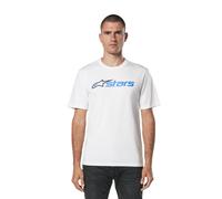 Alpinestars tshirt Mens Short Sleeved Cotton White Blaze Blue Logo