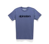 Alpinestars Tshirt Short Sleeve Mens Crew Neck Blue Heritage Word