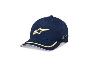 Alpinestars Unisex Acension Snap Back Hat Baseball Cap -Navy Gold - One Size