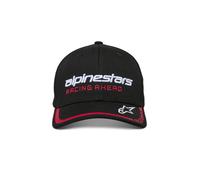 Alpinestars Unisex Indent Hat Curved Bill Flexfit Baseball Cap -Black/Red -L/XL