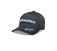 Alpinestars Unisex Indent Hat Curved Bill Flexfit Baseball Cap -Black/Red -L/XL