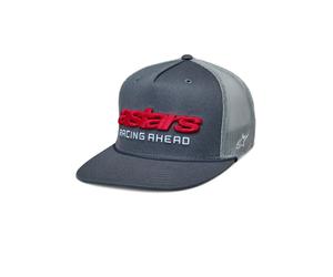 Alpinestars Unisex Notice Trucker Snap Back Mesh Hat Flat Peak Cap Charcoal/Red