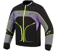 Alpinestars Unite Motorcycle Motorbike Textile Jacket - Black / Asphalt / Violet