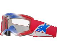Alpinestars Vision 5 Corp Tricolor Motocross Goggles, blue/white/red, One size