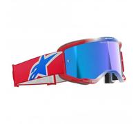 Alpinestars Vision 5 Goggles - CORP - Red/White/Blue w/Mirror Blue Lens