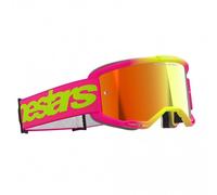 Alpinestars Vision 5 Goggles - WORDMARK - Pink/Fluo Yellow w/Mirror Red Lens