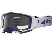 Alpinestars Vision 8 Amber Motocross Goggles, white/blue, One size