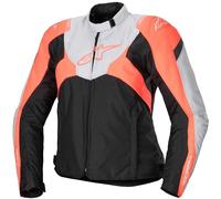 Alpinestars Stella T-Jaws V4 waterproof Ladies Motocycle Textile Jacket, Black/Light Grey/Fluo Coral, size XL