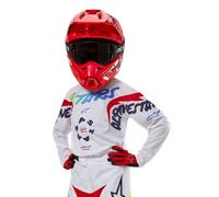 Alpinestars Racer Hana Youth Motocross Jersey, white/blue/red, XL