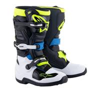 Alpinestars Youth MX Boots - Tech 7S (Black/Enamel Blue/Fluo Yellow/White)