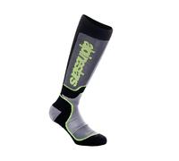 Alpinestars Youth MX Plus Socks - Black/Gray/Yellow Fluo - One Size (M/L)