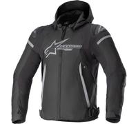 Alpinestars Zaca Motorcycle Waterproof Hooded Textile Jacket Black / Dark Grey
