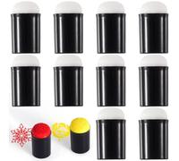 Alpinleux 10 Pcs Finger Sponge Daubers, Face Finger Daubers, Drawing Paint Daubers, Face Finger Sponge Daubers for Crafting, Painting, Art, Ink, Stamping (Black)