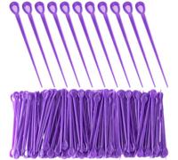 Alpinleux 100 Pcs Brush Hair Roller Pick, Plastic Hair Roller Pins, Hair Roller Tools, Rod Crochet Accessories for Hair Curling Styling (Purple)