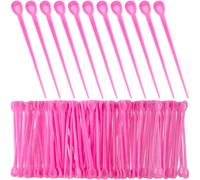 Alpinleux 100 Pcs Brush Hair Roller Pick, Plastic Hair Roller Pins, Hair Roller Tools, Rod Crochet Accessories for Hair Curling Styling (Pink)