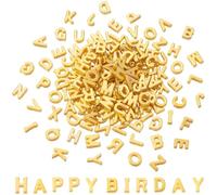 Alpinleux 100 Pcs Gold Alphabet Letter Beads, 3D Bulk Resin Pendants
