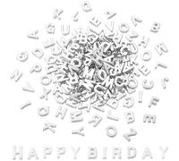 Alpinleux 100 Pcs Silver Alphabet Letter Beads, Bulk A-Z Resin Pendants, 3D Loose Letter Beads, Plastic Initial Charms for Jewelry Making, Key Chains, Crafts (Silver)