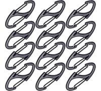 Alpinleux 12 Pcs Zipper Clips Anti Theft Deterrent, Dual Opening Zippers Pull Replacement, Zipper Locks for Backpacks, Camping, Suitcases (Black)