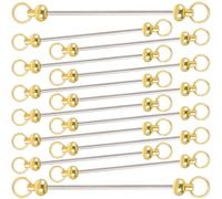 Alpinleux 15 Pcs Gold Beadable Keychain Bar, 3.75Inch