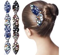 Alpinleux 2 Pcs Donut Buns for Hair, Hair Bun Maker, French Twist Hair Tool, Updo Hair Accessories, Bun Makers for Women's Hair (Dark Blue, Black)