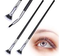 Alpinleux 2 Pcs Folding Angle Scalloped Eye Lash Brush, Eyelash Comb Separator Tool, Mascara Fan Brush, Multipurpose Fan Shaped Mascara Brush with Soft Bristles for Upper Lower Eye Lash