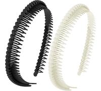 Alpinleux 2 Pcs Headband with Teeth, Comfortable Headbands for Women with Teeth, Fashion Comb Headband, Plastic Head Bands for Women's Hair Non Slip (4.3''×0.7'')