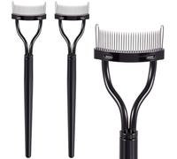 Alpinleux 2 Pcs Metal Eyelash Separator Tool, Eyelash Comb Separator, Mascara Applicator, Lash Separator Tool for Defined Lashes, Brows (Black)