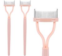 Alpinleux 2 Pcs Metal Eyelash Separator Tool, Eyelash Comb Separator, Mascara Applicator, Lash Separator Tool for Defined Lashes, Brows (Khaki, 5.36''×1.1'')