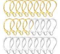 Alpinleux 24 Pcs Leverback Earring Hooks, Stainless Steel Clasp Hoop, Hypoallergenic Dangles Earring Hooks, French Ear Wire Findings for Women, DIY Crafts, Jewelry Making (Gold, Silver)