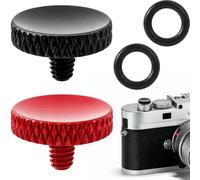 Alpinleux 2Pcs Concave Shutter Release Button, Camera Shutter Button,2Color | Copper build, 11.5x6.3mm, with silicone rings, easy to screw, soft shutter release button for photography shooting