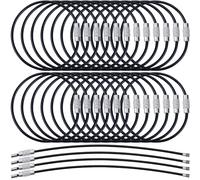 Alpinleux 35 Pcs Black Wire Keychain Cable, Cable Key Ring, Stainless Steel Wire Keychain, Wire Key Ring, Keychains Lock for Travel, Luggage Tags, Key Tags