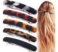 Alpinleux 5 Pcs Barrettes for Women Thin Hair, 2.48 Inch Small Non Slip Hair Barrettes for Women Fine Hair, Metal Strong Hold French Barrette Hair Clips Accessories (5 Styles)