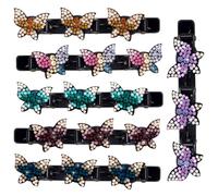 Alpinleux 6 Pcs Crystal Braided Hair Clips, 2025 New Sparkle Braid Clips, Rhinestone Duckbill Clips, Braided Hair Accessories for Styling Sectioning