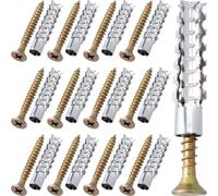 Alpinleux 80 Pcs M6 Tree Shaped Steel Hollow Wall Anchor with Screws, Loose Hinge Hole Repair Kits, Metal Expansion Screws for Concrete, Drywall Anchors, Drywall Anchor Kit (0.24''×1.38'')